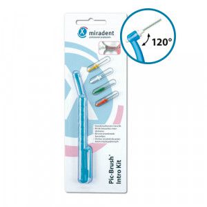 MIRADENT Interd.Pic-Brush Intro Kit 1H+4B.tra.blau